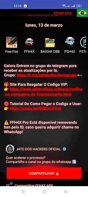 Versão Mais Recente] FFH4X Mod Menu APK V96 Baixar - Ffh4xapk