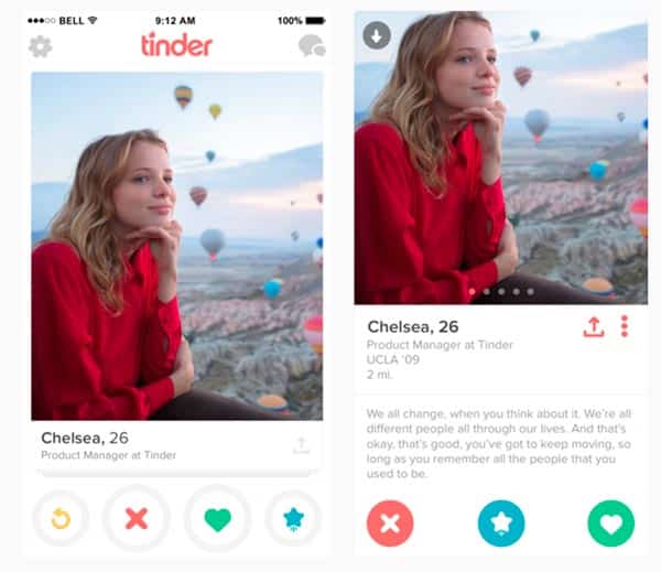 Compartir perfiles dentro de Tinder