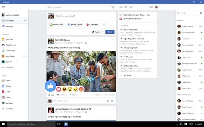 imagen Facebook para Windows 10