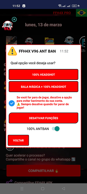 FFH4X GRÁTIS! #freefire #ffh4x #fly #sejagamer2023 #comentarioajud